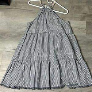 True Craft Navy and White Striped Halter Top like new